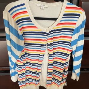 Liz Claiborne Large Multi-colored stripe cardigan